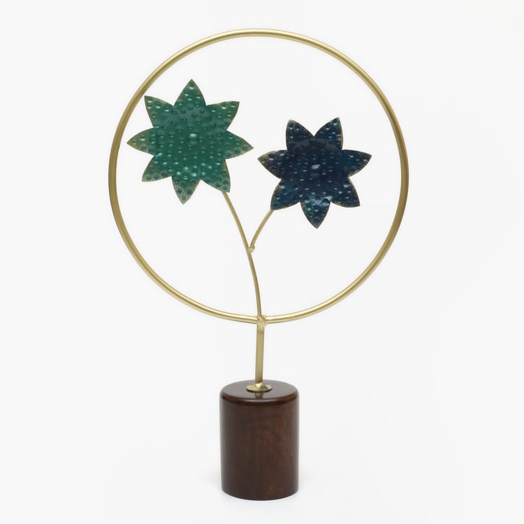 VEDAS Mystical India Metal Flower Table Accent