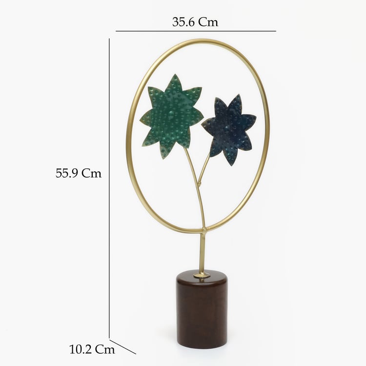 VEDAS Mystical India Metal Flower Table Accent