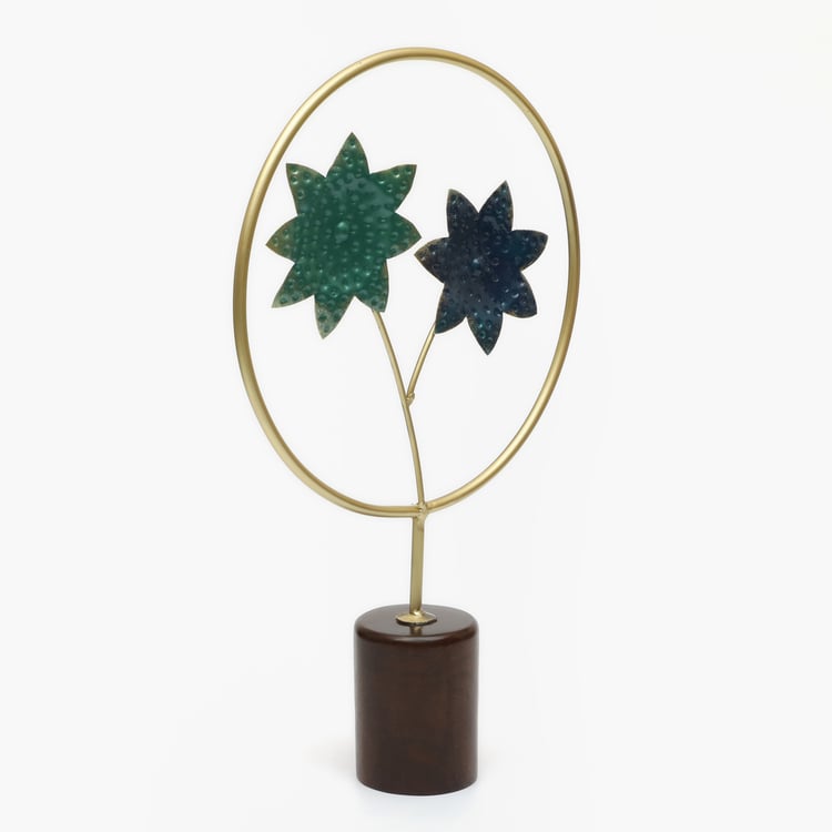VEDAS Mystical India Metal Flower Table Accent