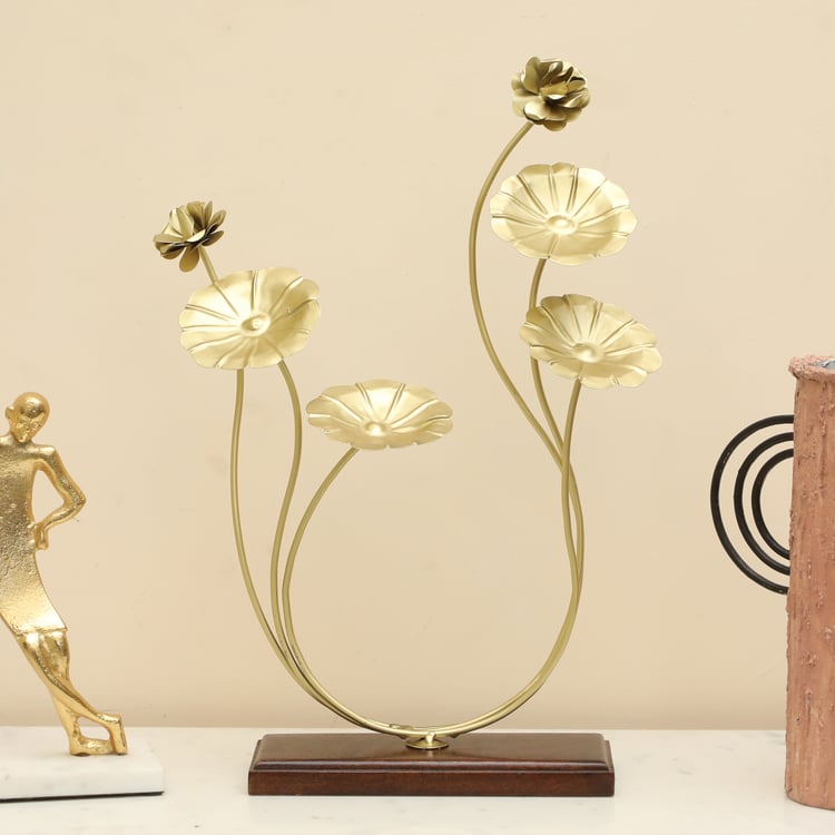 VEDAS Mystical India Metal Floral Table Accent