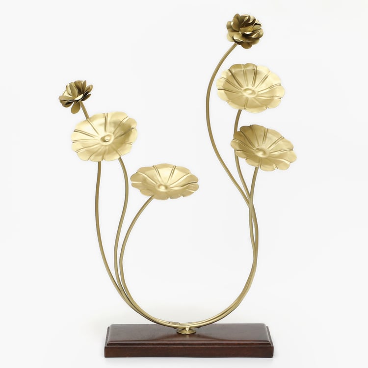 VEDAS Mystical India Metal Floral Table Accent