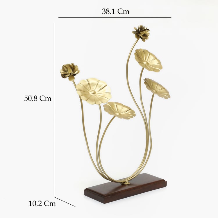 VEDAS Mystical India Metal Floral Table Accent