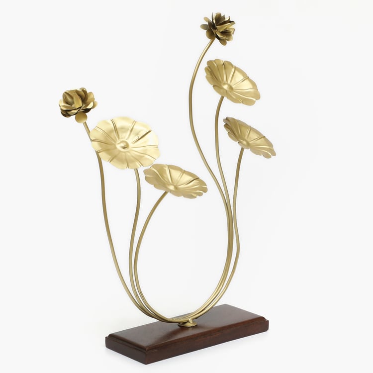 VEDAS Mystical India Metal Floral Table Accent