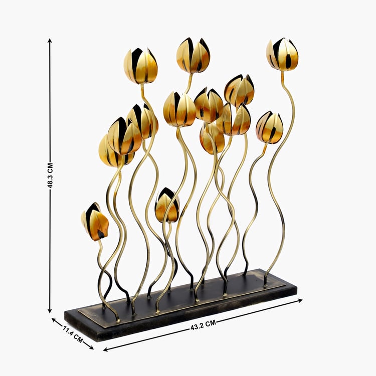 VEDAS Mystical India Metal Floral Table Accent