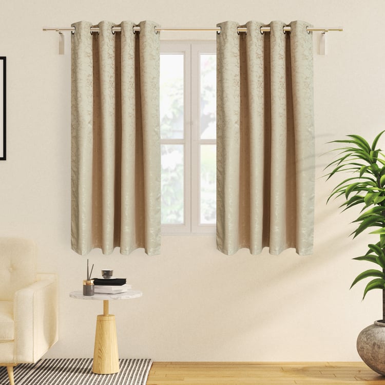 Arbor Set of 2 Jacquard Blackout Window Curtains - 5ft