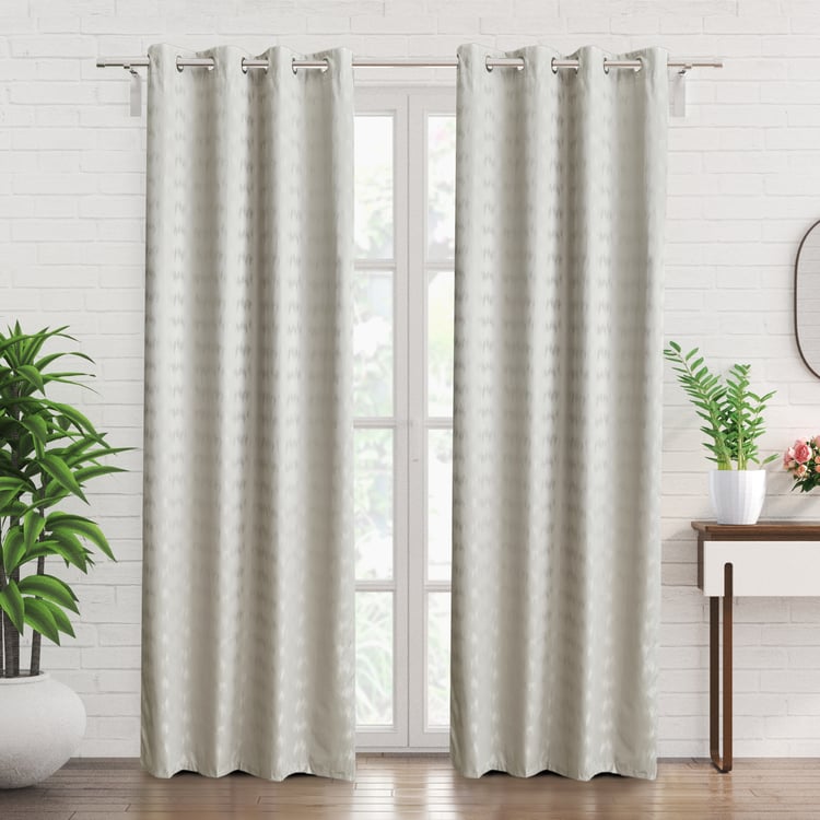 Arbor Set of 2 Jacquard Blackout Door Curtains - 7ft