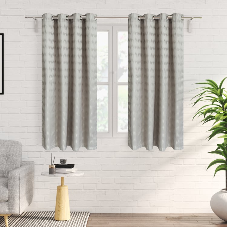 Arbor Set of 2 Jacquard Blackout Window Curtains - 5ft