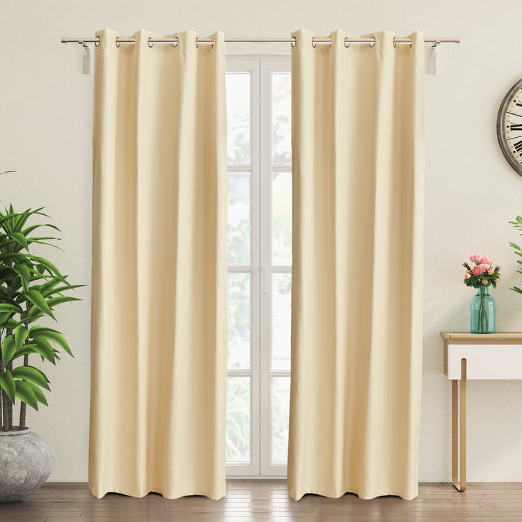 Arbor Set of 2 Jacquard Blackout Door Curtains - 7ft