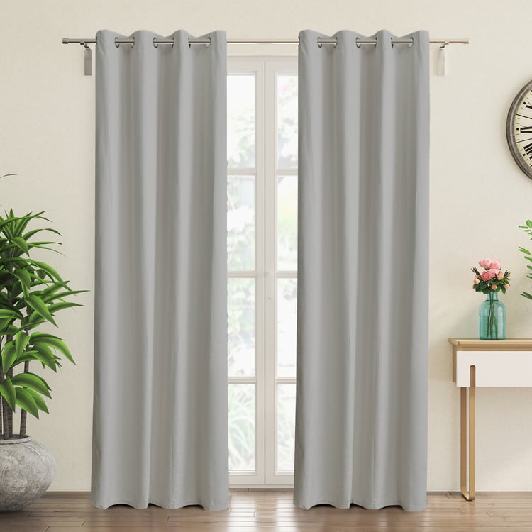 Arbor Set of 2 Jacquard Blackout Door Curtains - 7ft