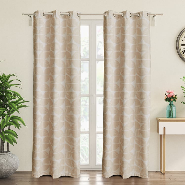 Brixton Abolina Set of 2 Printed Blackout Door Curtains - 7ft