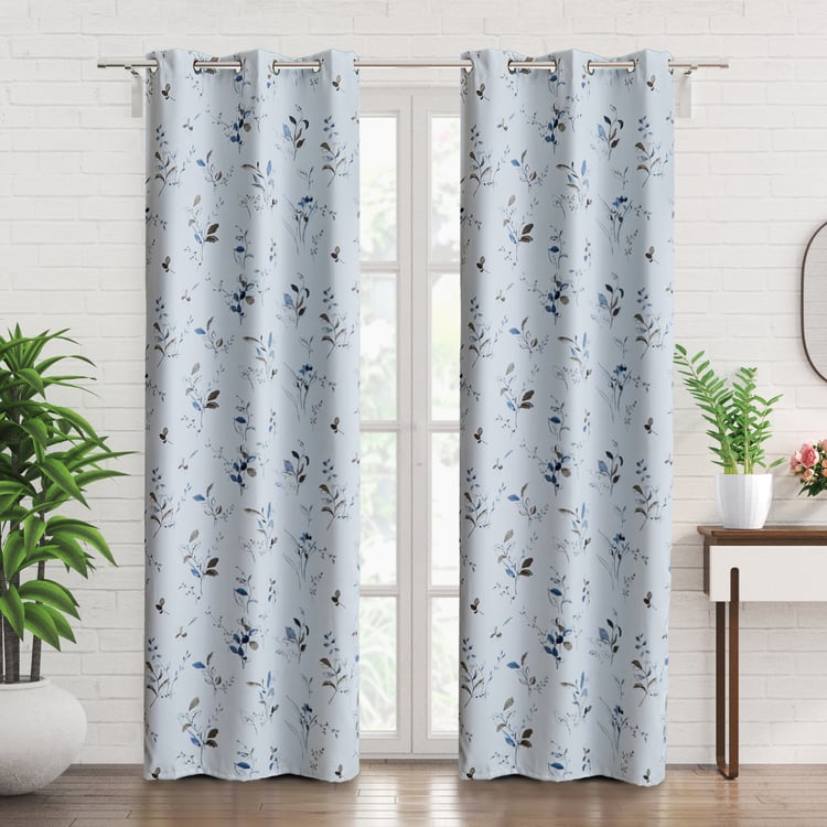 Brixton Avalon Set of 2 Printed Blackout Door Curtains - 7ft