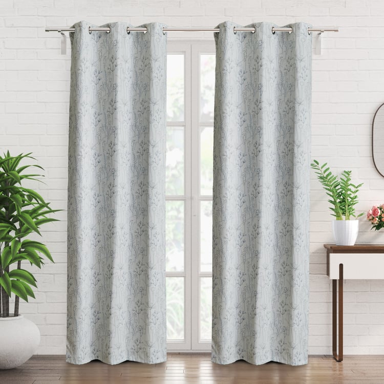 Brixton Elcaro Set of 2 Printed Blackout Door Curtains - 7ft