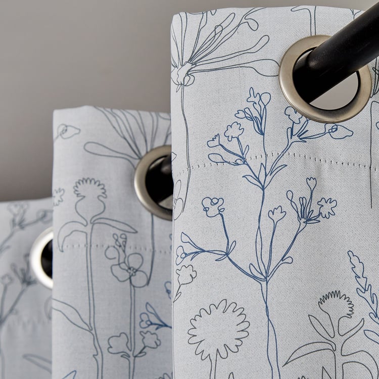 Brixton Elcaro Set of 2 Printed Blackout Door Curtains - 7ft