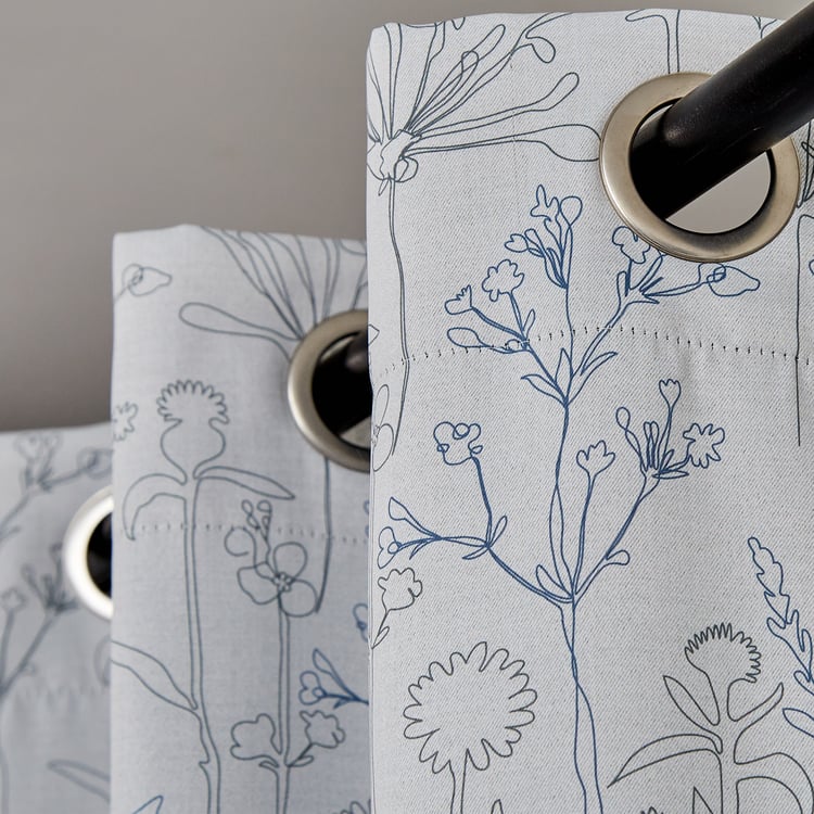Brixton Elcaro Set of 2 Floral Printed Blackout Window Curtains - 5ft