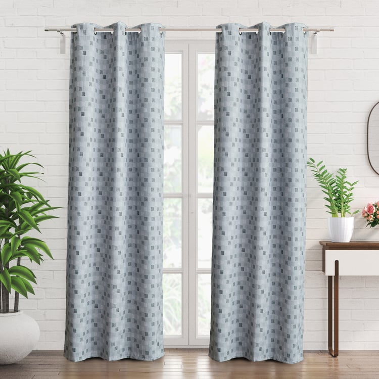Brixton Marta Set of 2 Printed Blackout Door Curtains - 7ft