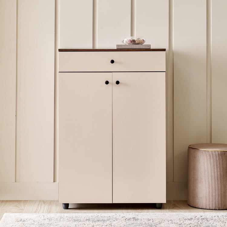 Addison 15 Pair Shoe Cabinet with Drawer - Walnut