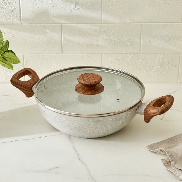 Allure Lian Aluminium Non Stick Kadhai with Lid - 2.5L