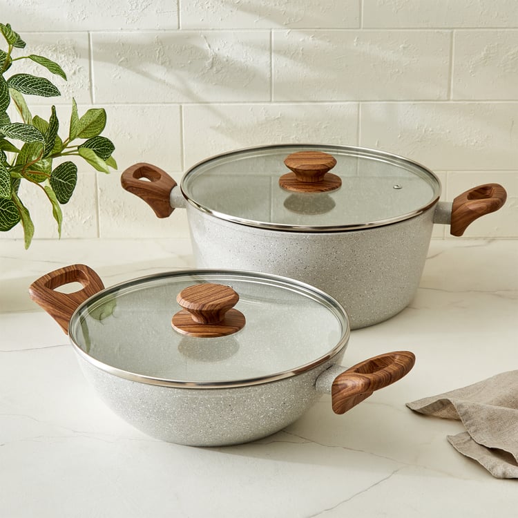 Allure Lian Aluminium Non Stick Casserole with Lid - 5.4L