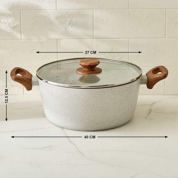 Allure Lian Aluminium Non Stick Casserole with Lid - 5.4L