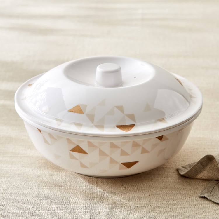 Meadows Opulence Melamine Printed Serving Bowl with Lid - 1.4L
