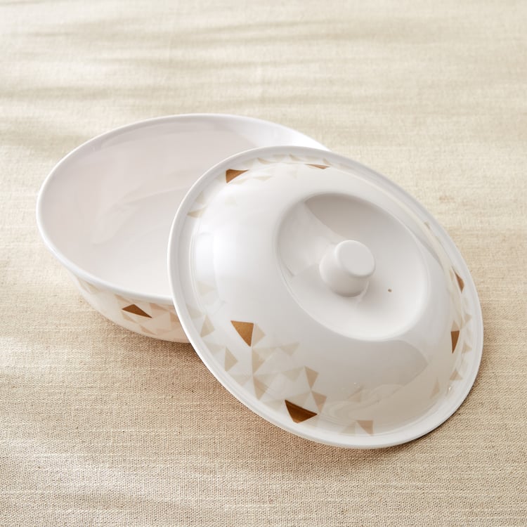 Meadows Opulence Melamine Printed Serving Bowl with Lid - 1.4L