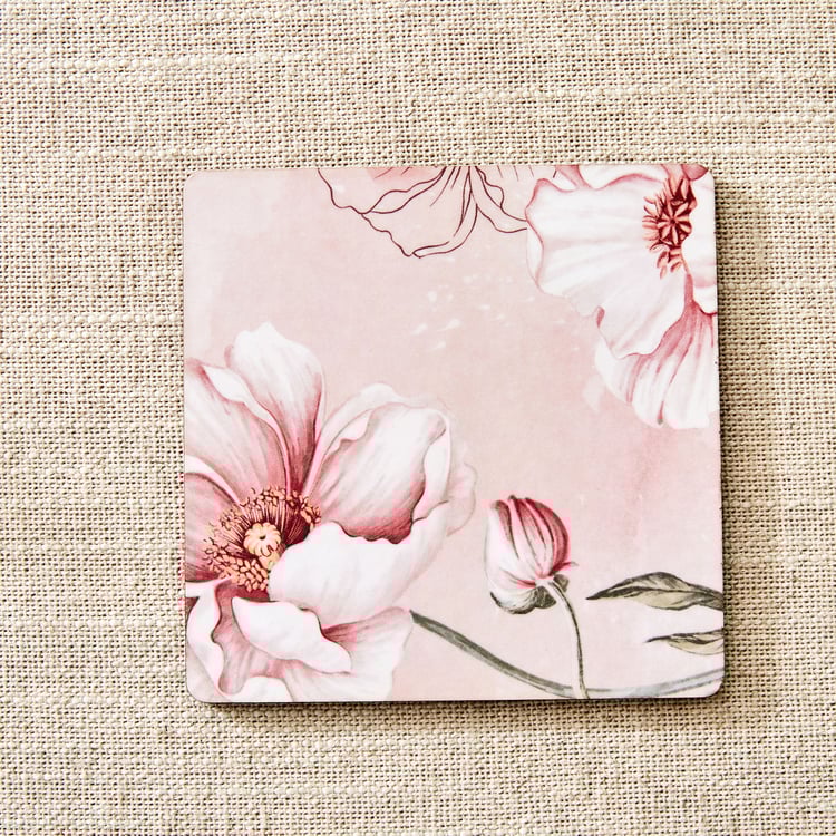 Alora Blush Serenity Set of 6 Wooden Coasters with Holder