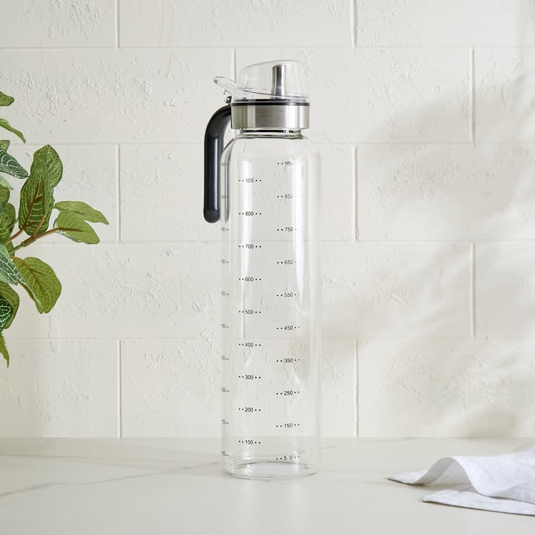 Pamolive Noura Borosilicate Glass Oil Dispenser with Handle - 1L