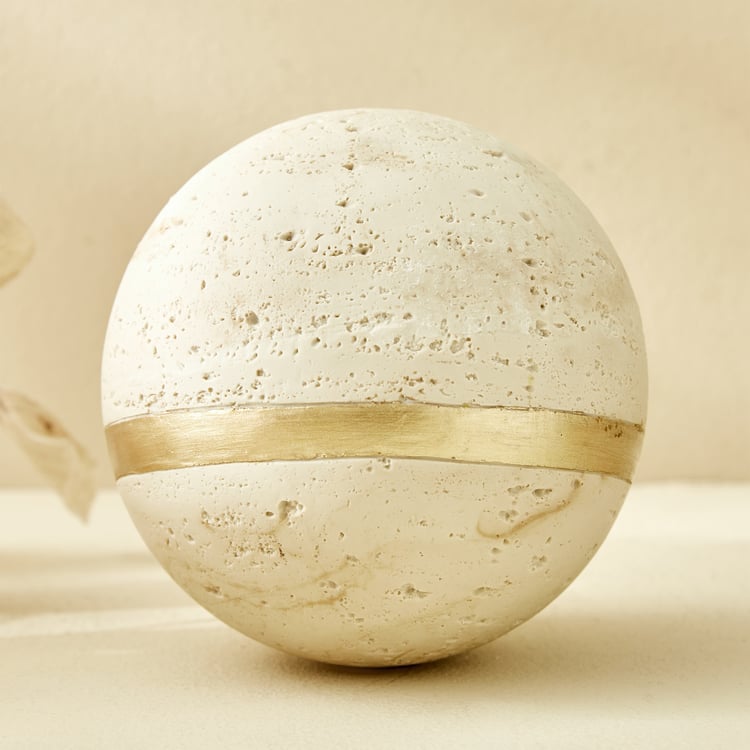 Botanica Travertine Polyresin Ball Table Accent