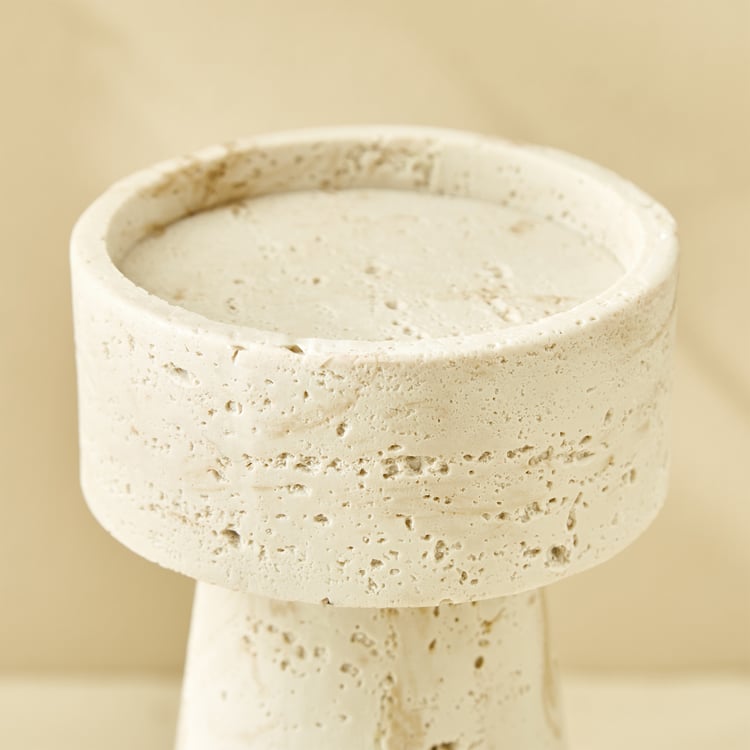 Botanica Travertine Polyresin Candle Holder - Large