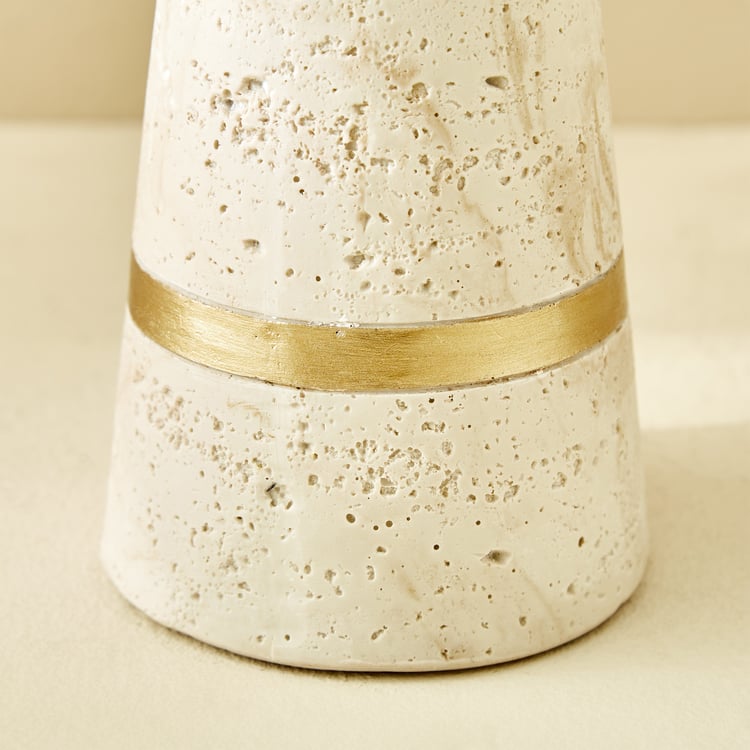 Botanica Travertine Polyresin Candle Holder - Large
