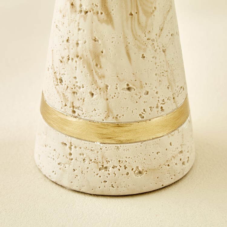 Botanica Travertine Polyresin Candle Holder - Small