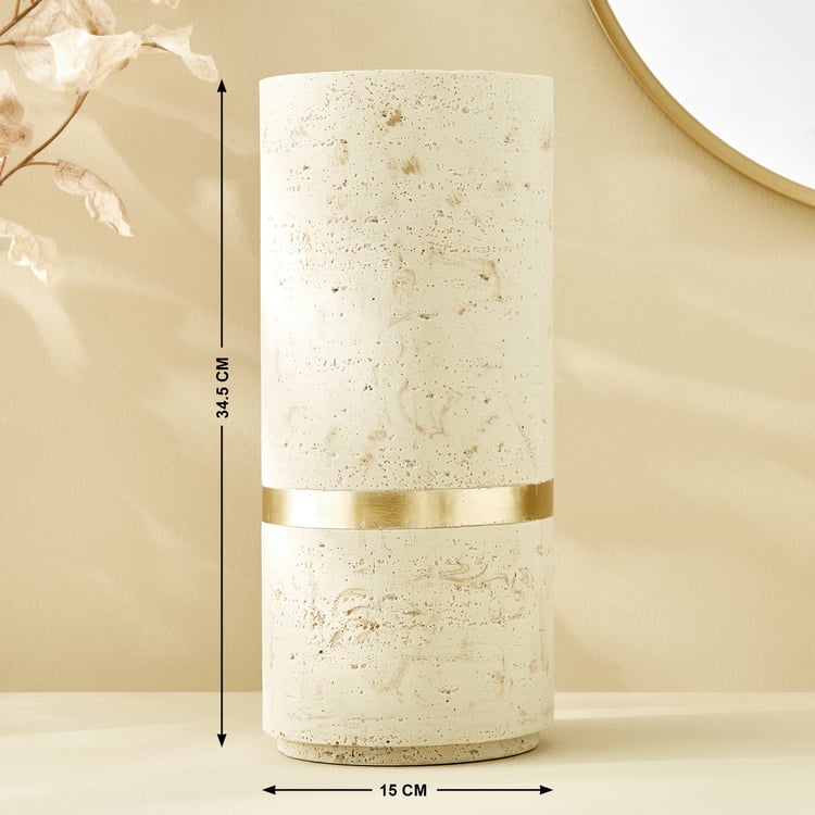 Botanica Travertine Polyresin Vase - Large