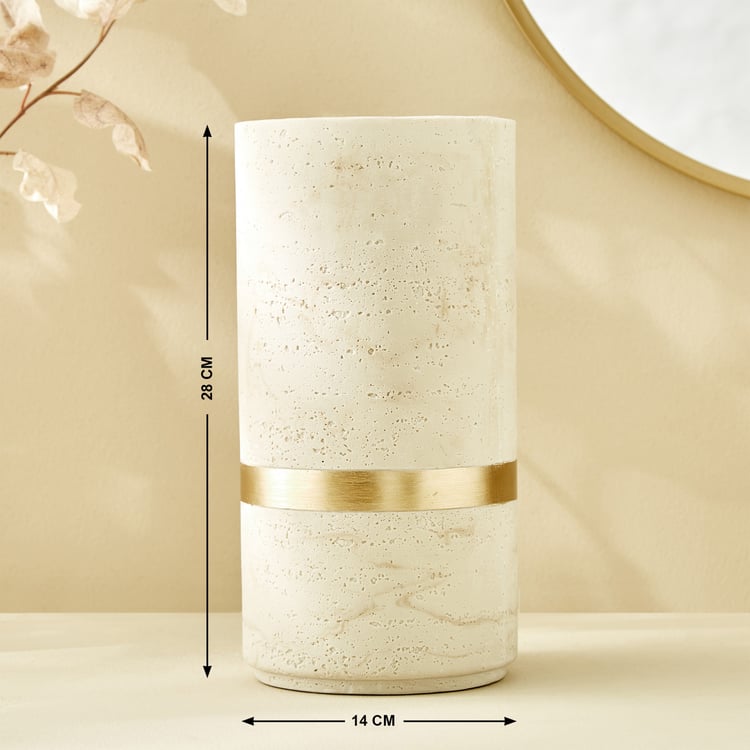 Botanica Travertine Polyresin Vase - Small