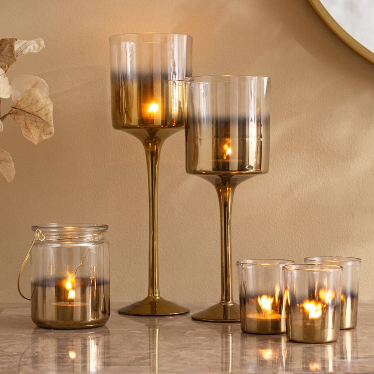 Ember Opt Lumiere Glass Pedestal T-Light Holder - Large