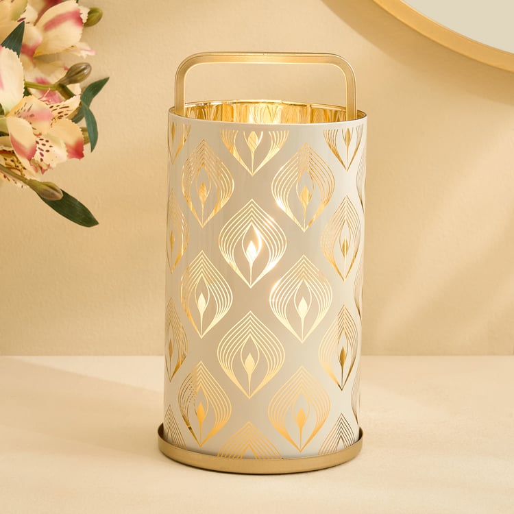 Tamaira Glass Printed Hurricane Candle Holder