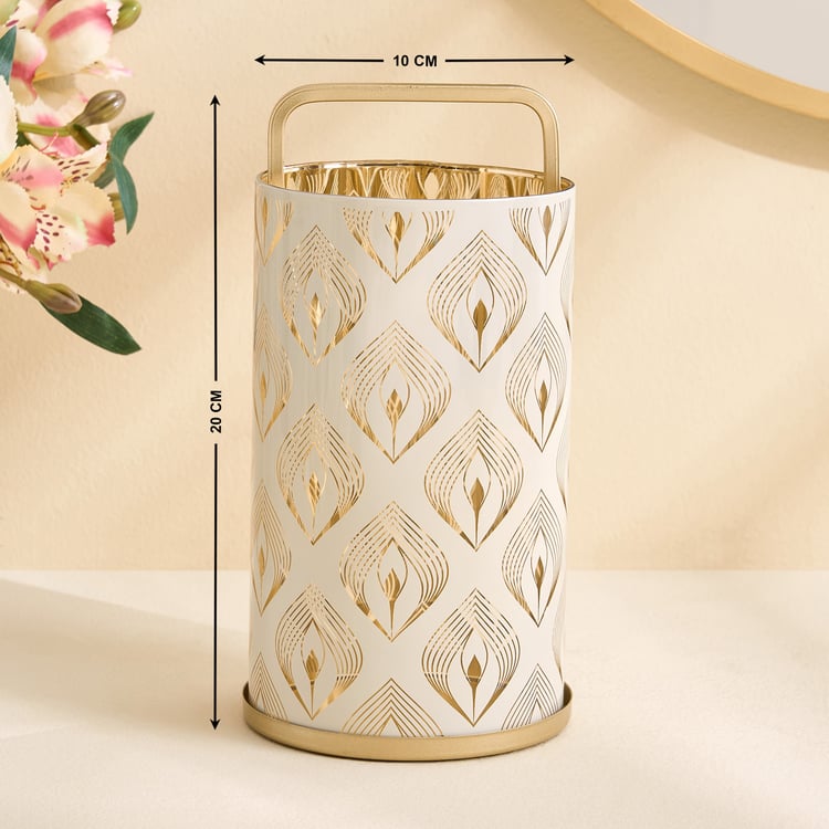 Tamaira Glass Printed Hurricane Candle Holder