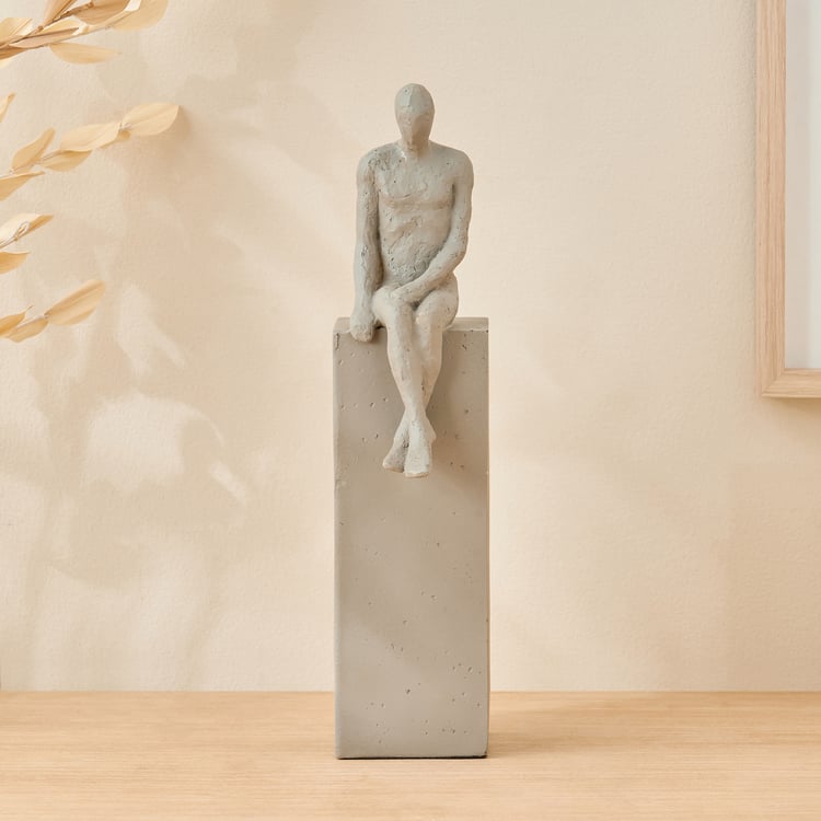 Oyster Tessera Polyresin Sitting Human Figurine