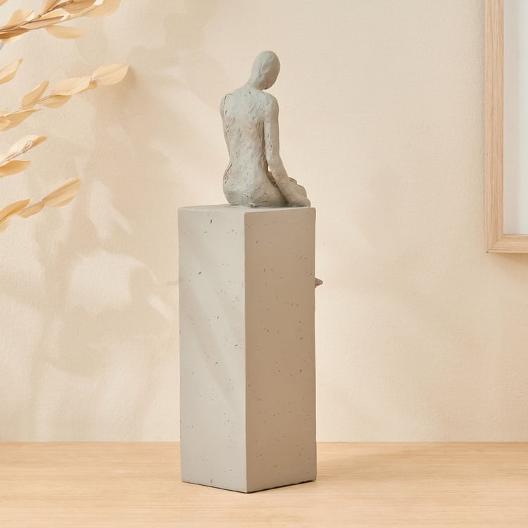 Oyster Tessera Polyresin Sitting Human Figurine