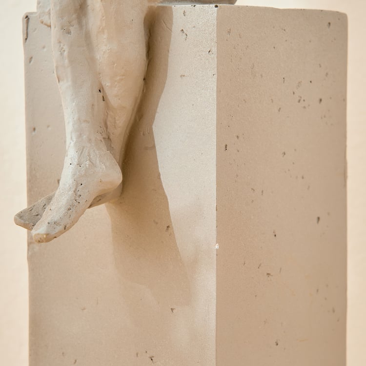 Oyster Tessera Polyresin Sitting Human Figurine