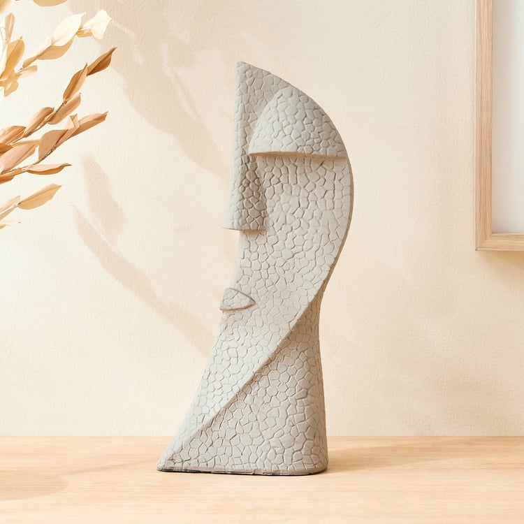 Oyster Natura Polyresin Rapa Nui Face Figurine