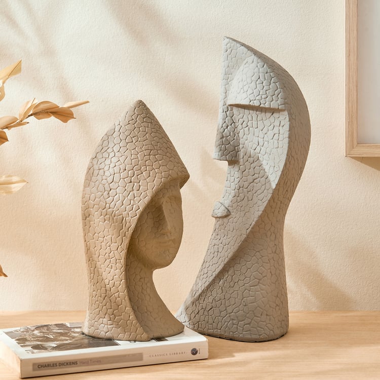 Oyster Natura Polyresin Rapa Nui Face Figurine