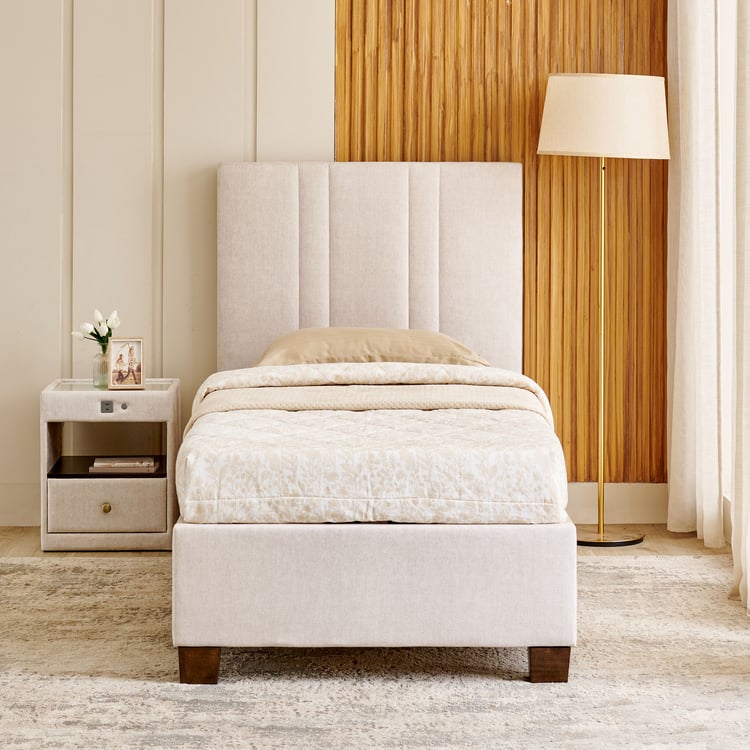 Stellar Elite Amelia Single Bed with Hydraulic Storage - Cream