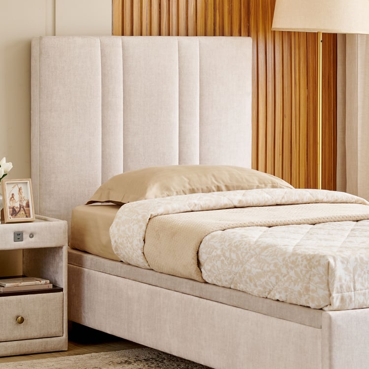 Stellar Elite Amelia Single Bed with Hydraulic Storage - Cream