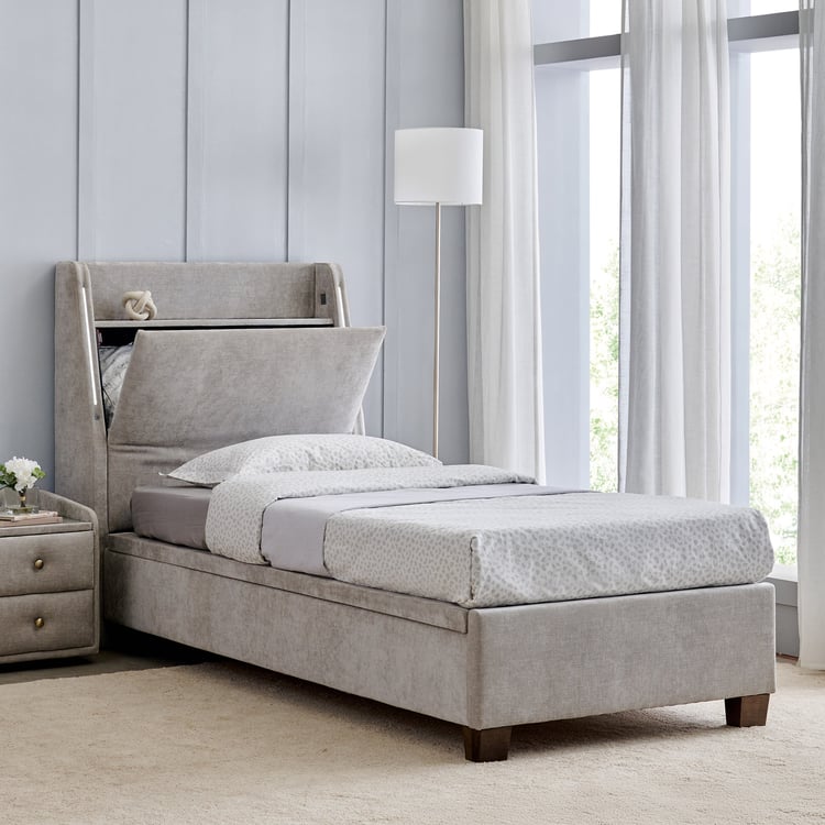 Stellar Elite Sophia Single Bed with Hydraulic Storage - Grey
