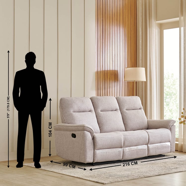 Artise Fabric 3-Seater Recliner - Beige
