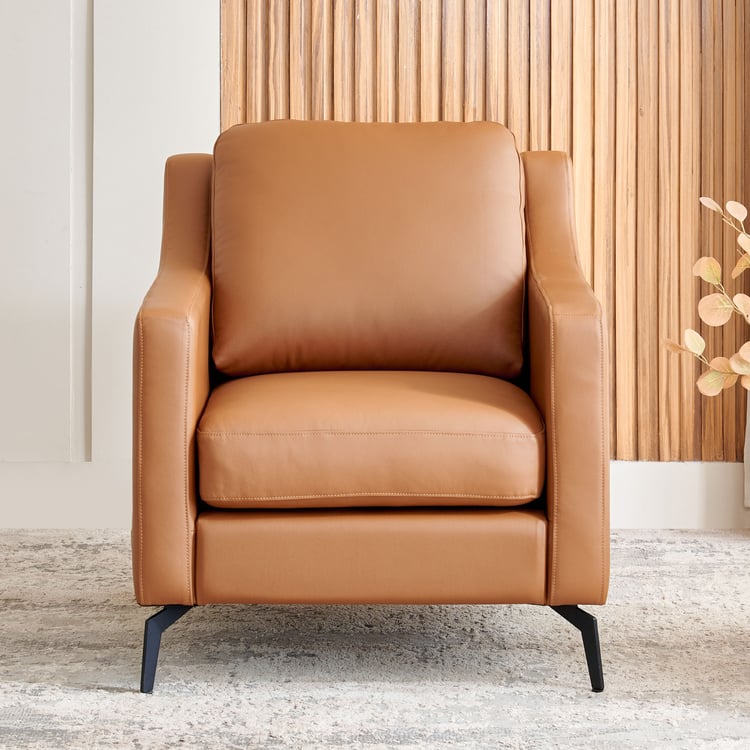 Parque NXT Half Leather 1-Seater Sofa - Tan