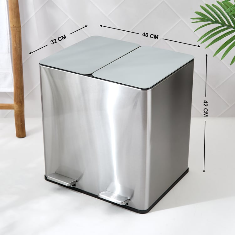 Sedona Dunes Metal Pedal Dual Compartment Waste Bin - 15+15L