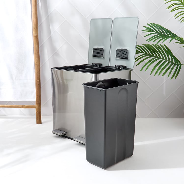 Sedona Dunes Metal Pedal Dual Compartment Waste Bin - 15+15L