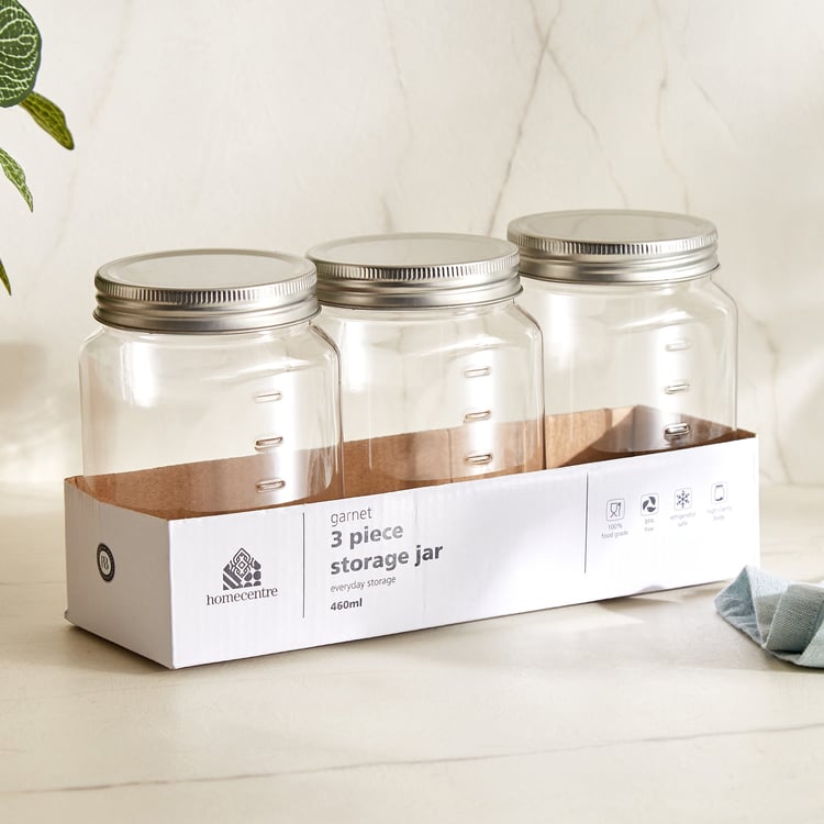 Garnet Crystal Set of 3 PET Storage Jars - 460ml