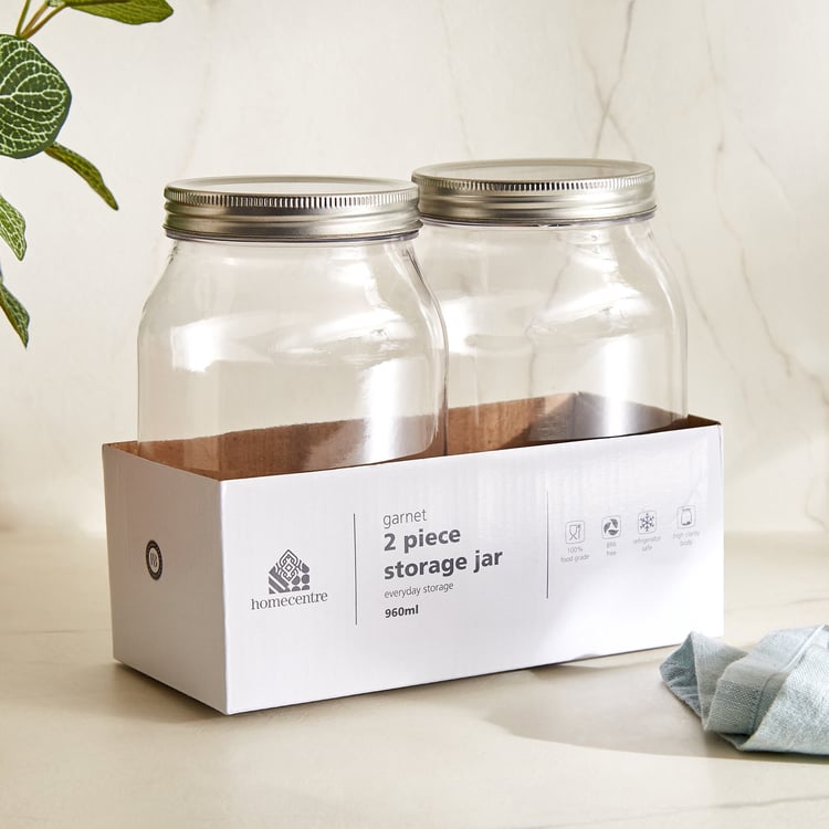 Garnet Crystal Set of 2 PET Storage Jars - 960ml